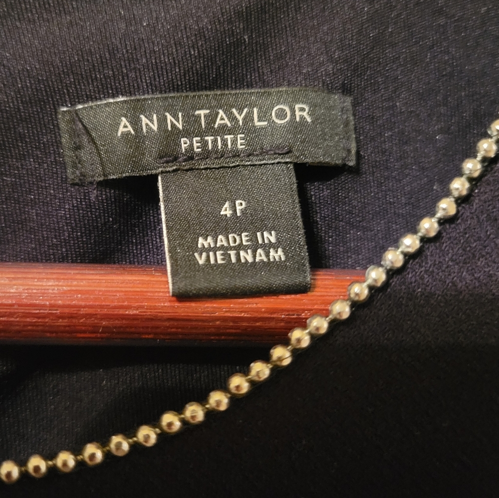 Ann Taylor Black Dress with silver beading 4P - Picture 3 of 5